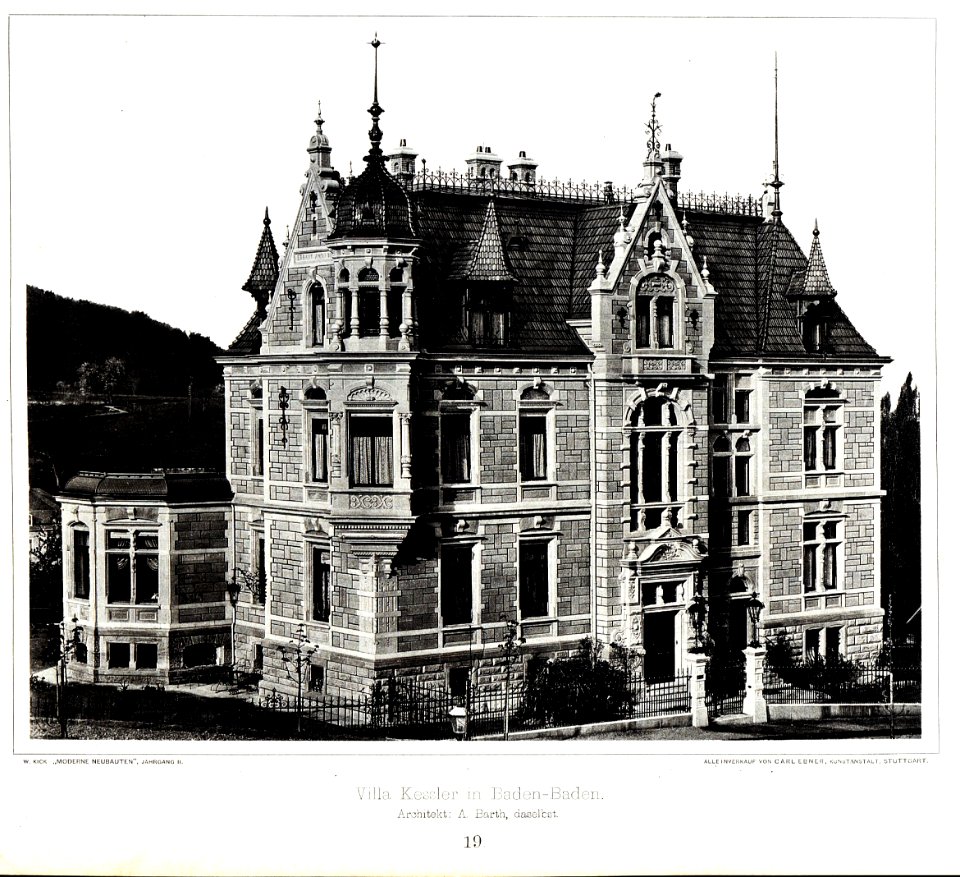Villa Kessler in Baden-Baden Architekt A. Barth, Tafel 19, Kick Jahrgang II