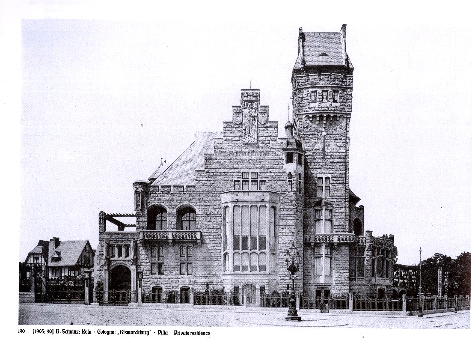 Villa Stollwerck am Bayenthalgürtel 2 in Köln-Marienburg, Architekt Bruno Schmitz, erbaut von Mai 1902 bis Februar 1904. Quelle- Die Architektur des XX. Jahrhunderts, Zeitschrift für moderne Baukunst, Jahrgang 1905, Tafel 90