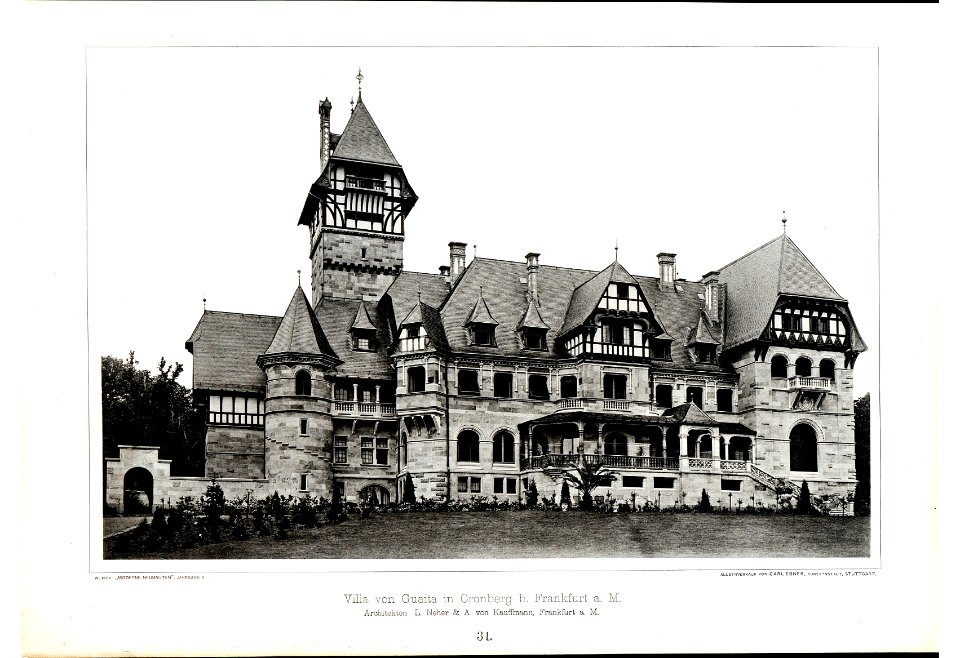 Villa von Guaita in Cronberg bei Frankfurt Architekten L. Nehe & A. von Kauffmann, Frankfurt, Tafel 31, Kick Jahrgang II