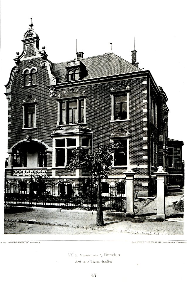 Villa Mozartstrasse 6, Dresden, Architekt Thüme, Dresden, Tafel 47, Kick Jahrgang II