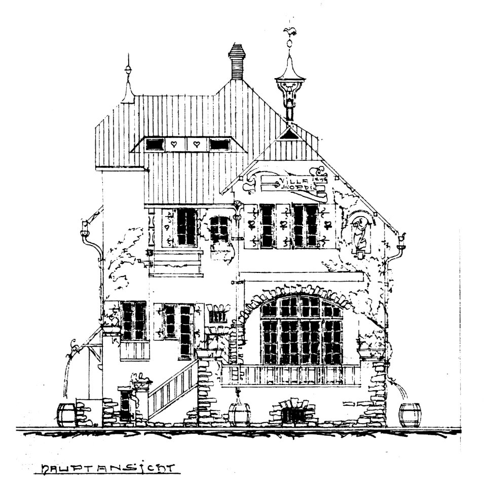 Villa Paffendorf Aufriss Rheinfront 1896