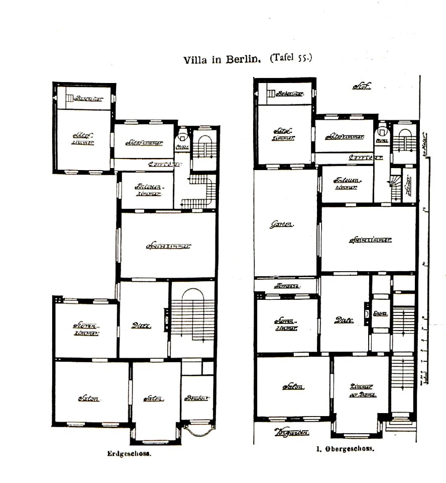 Villa, Mathäikirchstrasse 3, Berlin, Architekt B. Sering, Berlin, Tafel 55, Kick Jahrgang II, Grundriss