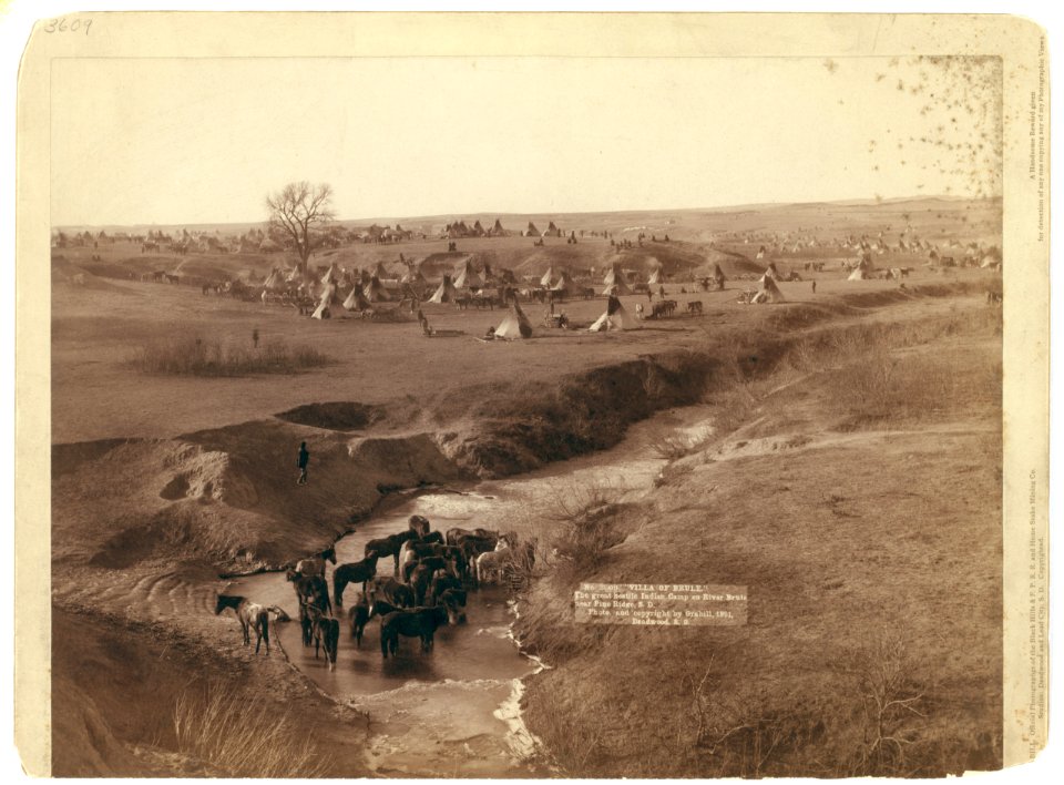 Villa of Brule the great hostile Indian camp on River Brule near Pine Ridge, S.D - - photo. and copyright by Grabill, Deadwood, S.D. LCCN99613792