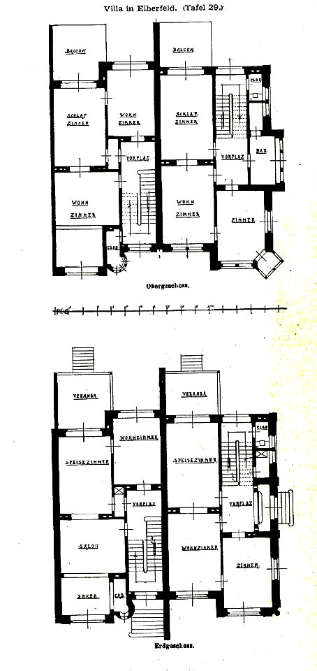Villa, Roonstrasse 41, Elberfeld, Architekten Haude & Metzendorf, Tafel 29, Kick Jahrgang II, Grundriss