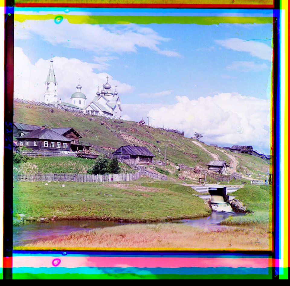 Village of Deviatiny and the Saint Boris dam. (Russian Empire) LOC 9628202051