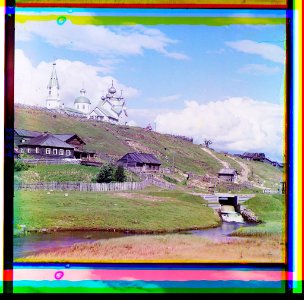 Village of Deviatiny and the Saint Boris dam. (Russian Empire) LOC 9628202051