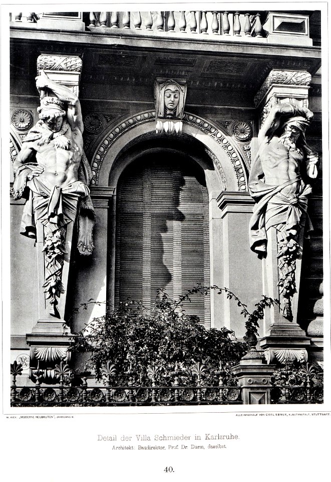 Villa Schmieder in Karlsruhe, Architekt Baudirektor Prof. Dr. Durm, Tafel 40, Kick Jahrgang II