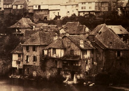 Village by waterfront by Gustave Le Gray photo