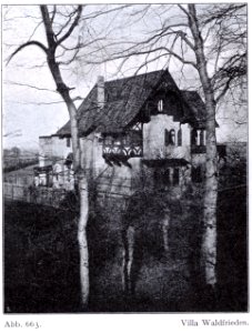 Villa Waldfrieden in Düsseldorf, erbaut vor 1904, Entwurf Regierungsbaumeister Schleicher, Bauherr Maler u. Professor Carl Gehrts photo