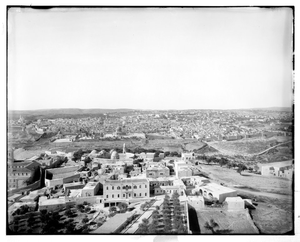 Village of Mount of Olives and Jerusalem from the tower of the Russian Church LOC matpc.06691