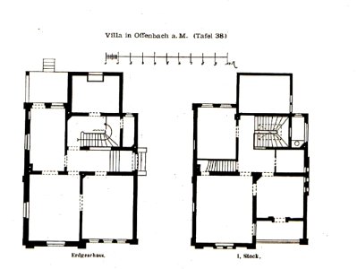 Villa, Bismarckstrasse 163, Offenbach am Main, Architekt G. Wiegand, Tafel 38, Kick Jahrgang II, Grundriss