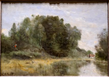Ville d'Avray - au bord de l'etang, by Jean-Baptiste-Camille Corot, c. 1865, oil on canvas - Blanton Museum of Art - Austin, Texas - DSC08430 photo