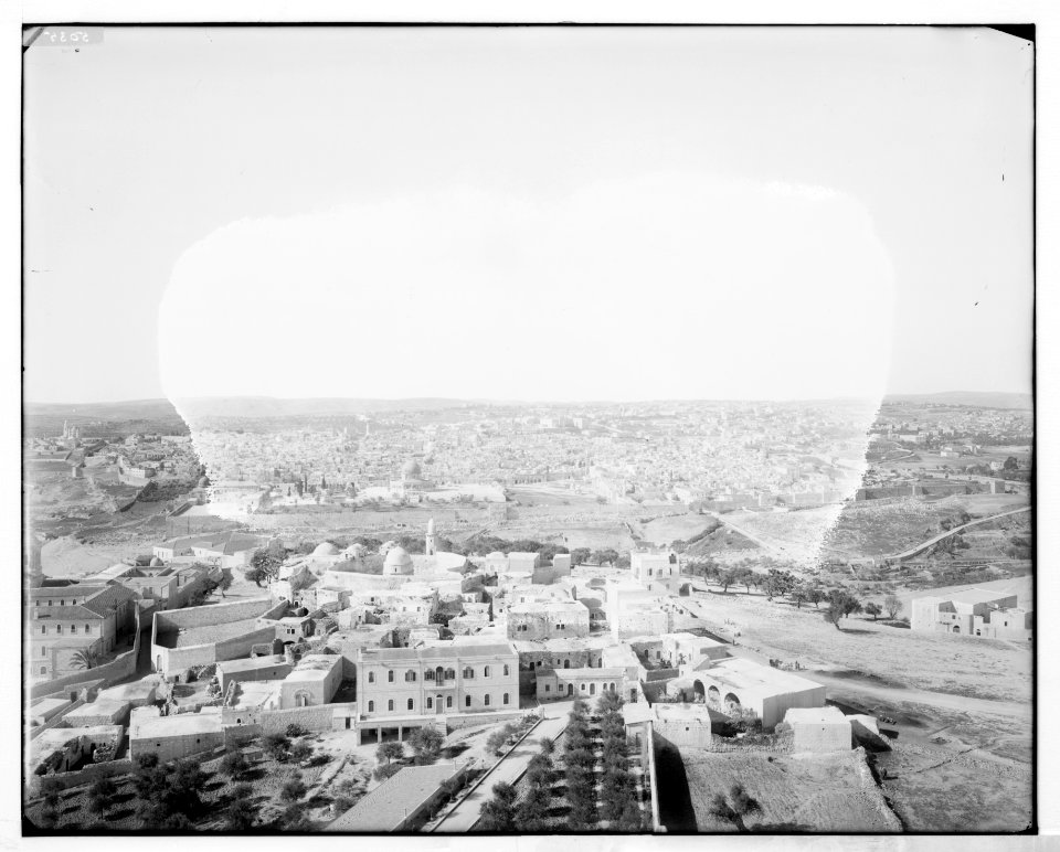 Village of Mount of Olives and Jerusalem from the tower of the Russian church LOC matpc.06690