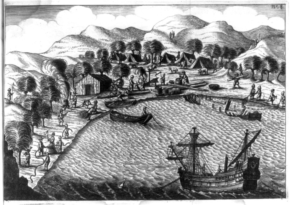 Village scene and waterfront LCCN2003654831