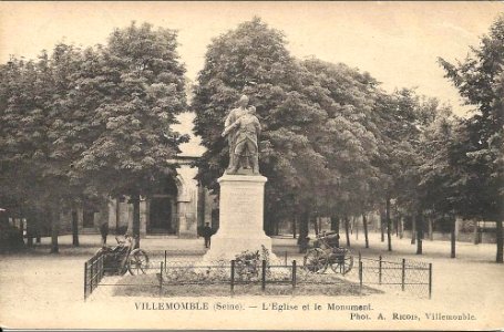 Villemomble.Eglise et Monument.Square de Verdun