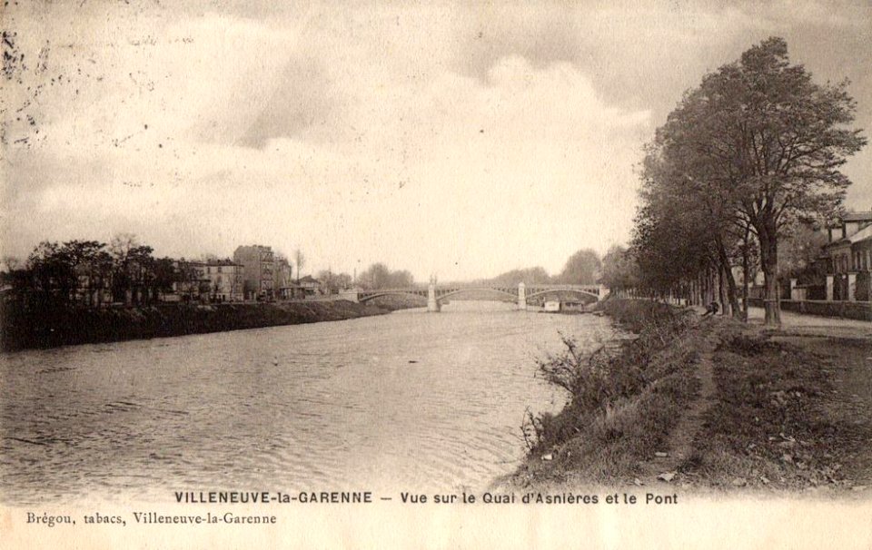 Villeneuve-la-Garenne.Quai d'Asnières et pont