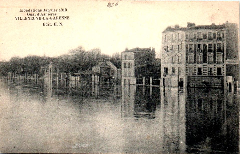 Villeneuve-La-Garenne.Quai d'Asnières.Inondations janvier 1910