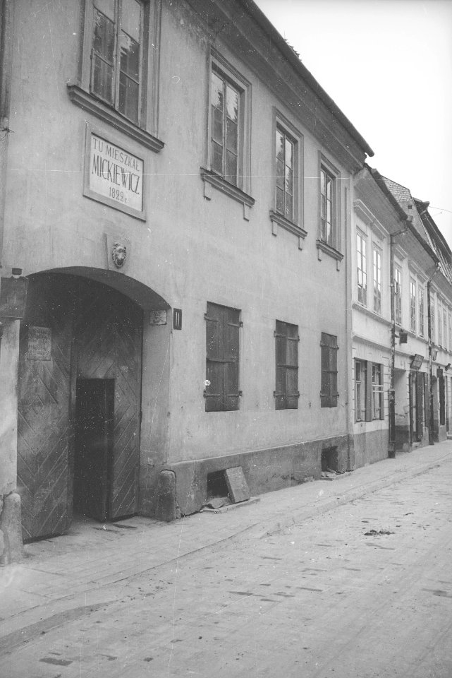 Vilnia, Bernardynskaja, Adam Mickievič. Вільня, Бэрнардынская, Адам Міцкевіч (H. Poddębski, 1937) (2)