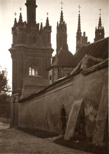 Vilnia, Bernardynskaja, Śviatoj Hanny. Вільня, Бэрнардынская, Сьвятой Ганны (J. Bułhak, 1914)
