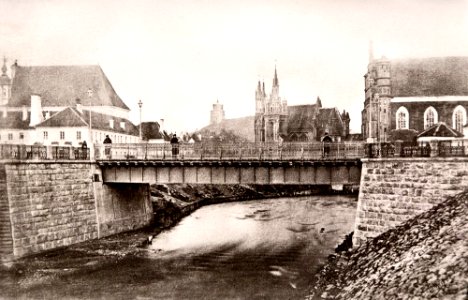Vilnia, Bernardynski most. Вільня, Бэрнардынскі мост (J. Čachovič, 1880)