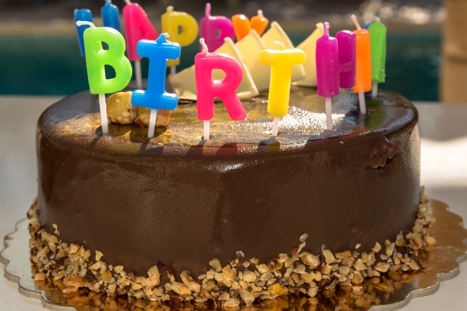 Happy colorful brown birthday