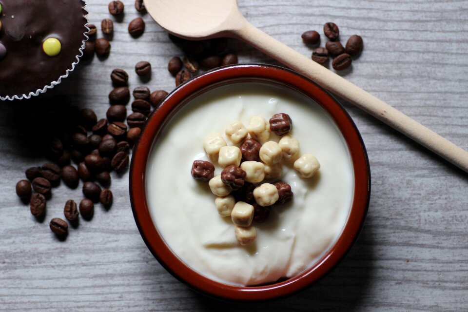 Yogurt chocolate cube creamy