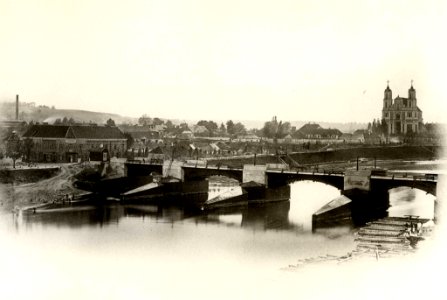 Vilnia, Vialla, Zialony most. Вільня, Вяльля, Зялёны мост (A. Śviajkoŭski, 1865) (2)