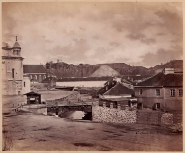 Vilnia, Zaračanski most. Вільня, Зарачанскі мост (J. Čachovič, 1880)