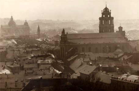 Vilnia, Zamkavaja, Śviatych Janaŭ. Вільня, Замкавая, Сьвятых Янаў (J. Bułhak, 1918)