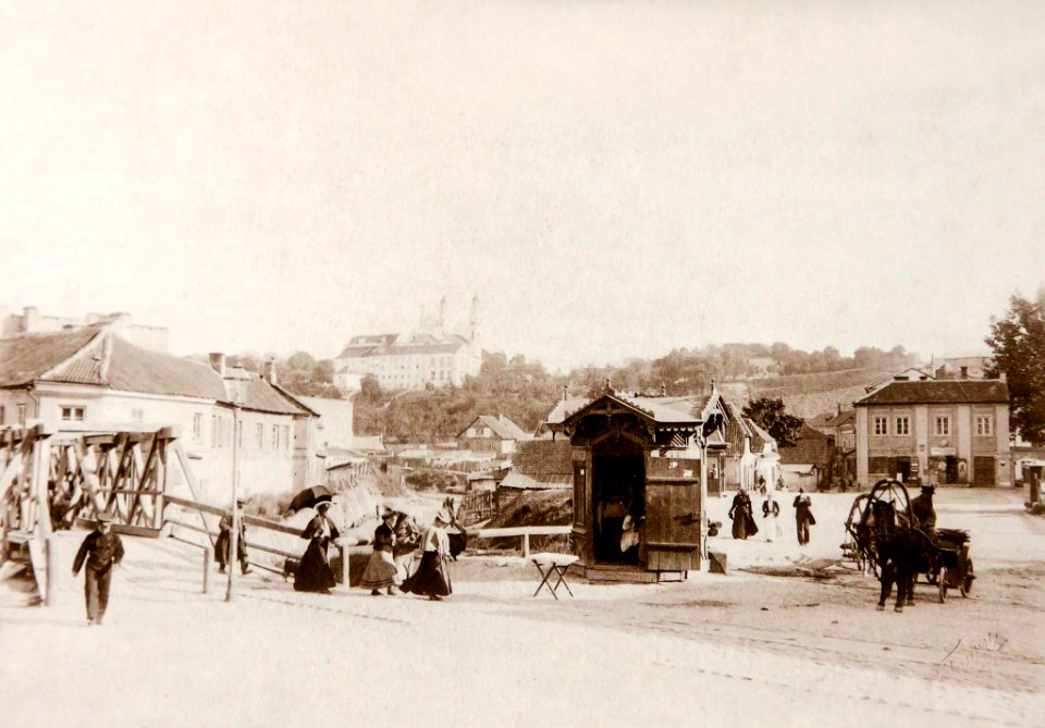 Vilnia, Zaračanski most. Вільня, Зарачанскі мост (S. Fleury, 1896)