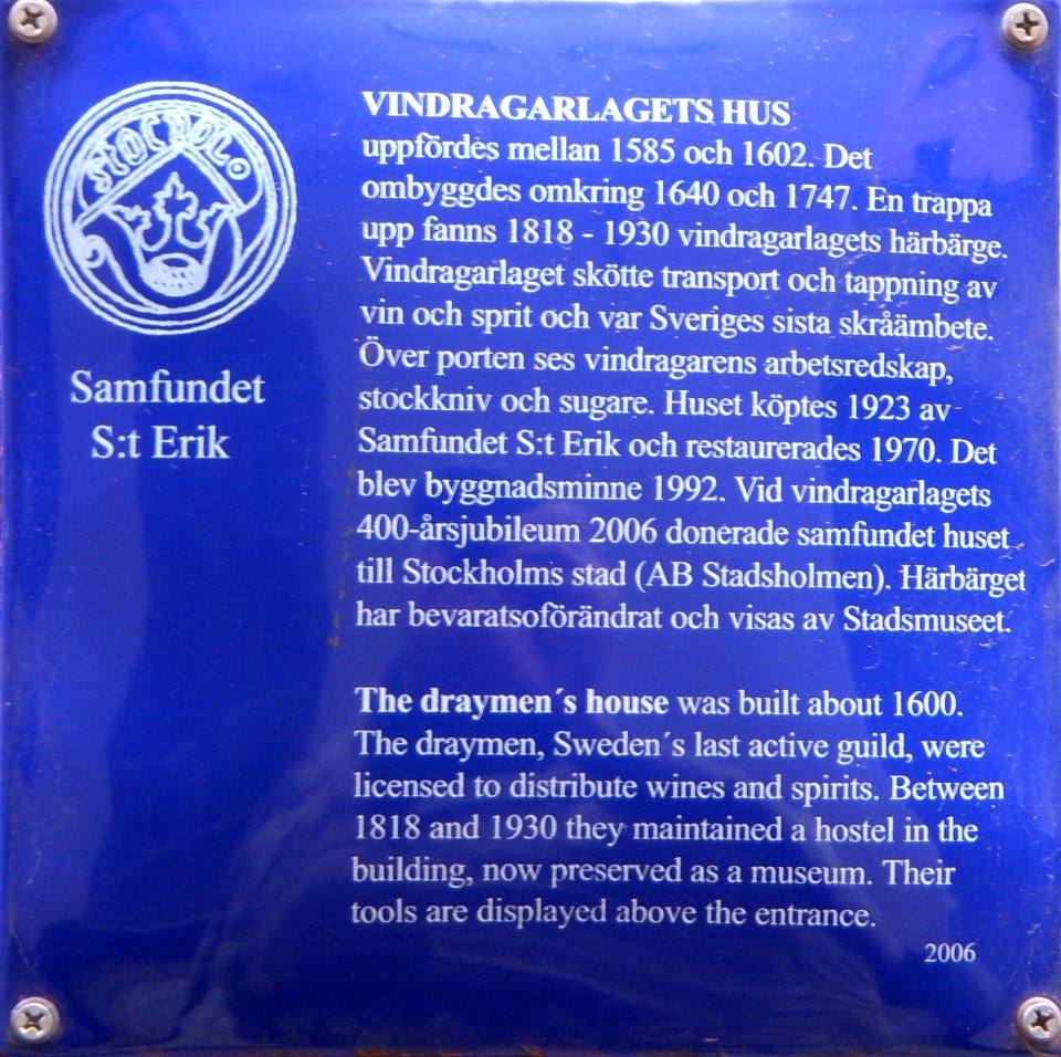 Vindragarlagets hus skylt