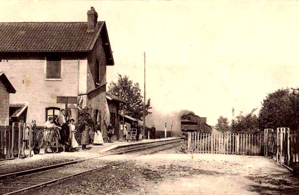 Vineuil-Saint-Firmin (60), train arrivant à la halte de Vineuil