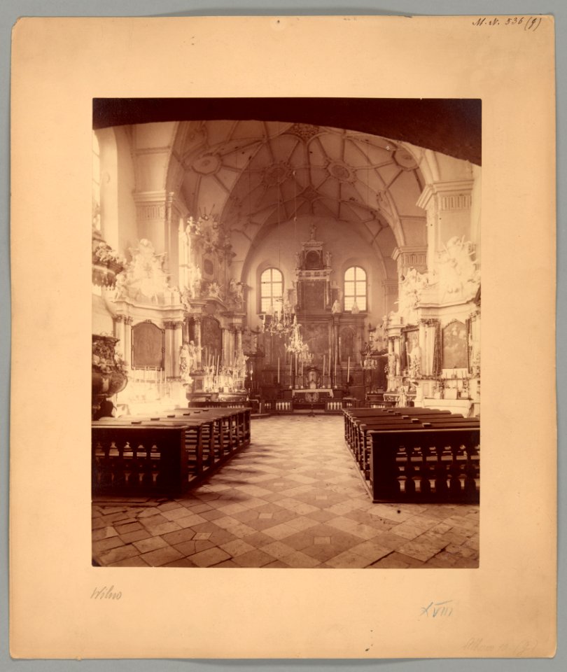 Vilnia, Śviatoha Michała, Bernardynski. Вільня, Сьвятога Міхала, Бэрнардынскі (J. Čachovič, 1870-80) (2)