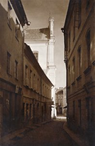 Vilnia, Šklanaja-Daminikanskaja. Вільня, Шкляная-Дамініканская (J. Bułhak, 1919)