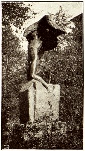 Vingarna av Carl Milles svartvitt före 1915
