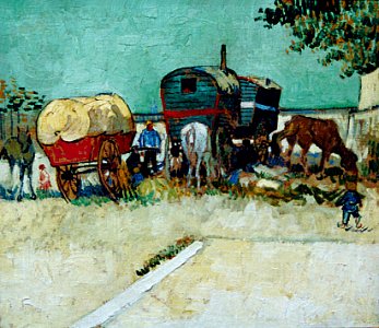 Vincent Van Gogh - Les roulottes, campement de bohémiens photo