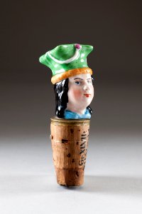 Vinkork i form av ett kvinnohuvud från 1800-talets slut - Hallwylska museet - 93835 photo