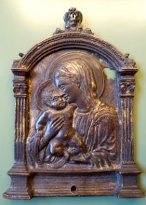 Virgin and Child before a niche, circle of Donatello, Florence, 1386-1466 AD, bronze - Bode-Museum- DSC02444 photo