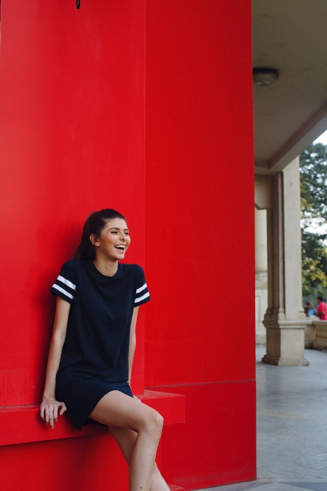 Smile happy alone