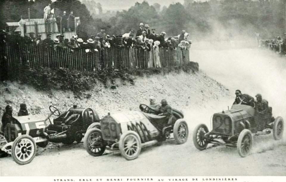 Virage de Londinières, au Grand Prix de l'A.C.F. 1908