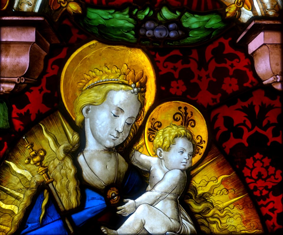 Virgin in Aureola with St. John the Baptist and St. Margarete (Virgin), Charterhouse in Freiburg, workshop of Hans Gitschmann, Freiburg im Breisgau, 1528 - Museum Schnütgen - Cologne, Germany - DSC09809