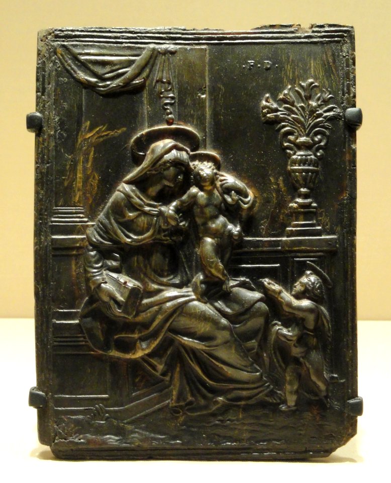 Virgin and Child with the Infant Saint John, Master F. D., Germany, c. 1575-1599, rhinoceros horn plaquette - Nelson-Atkins Museum of Art - DSC08629