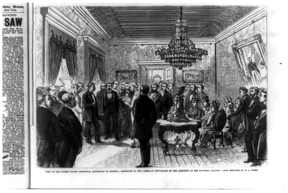 Visit of the United States Industrial Expedition to Mexico- reception of the American Deputation by the President in the National Palace LCCN99613981