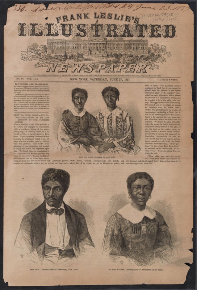Visit to Dred Scott - his family - incidents of his life - decision of the Supreme Court LCCN2002707034