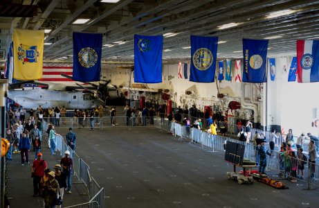 Visitors tour USS America during San Francisco Fleet Week 141013-N-LD343-008