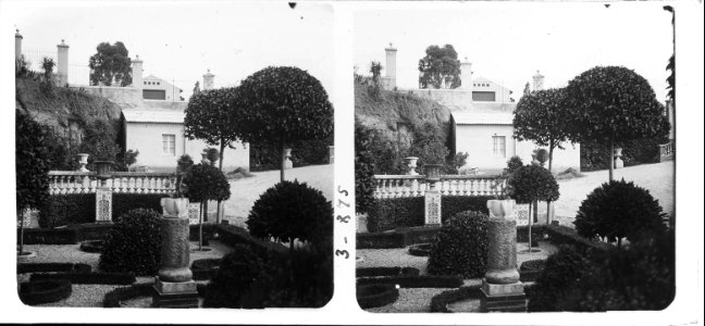 Vista d ' un parterre dels jardins Comas a Sarrià