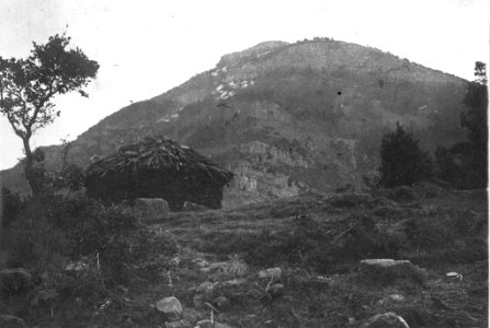 Vista d'una cabana al Puig de Bassegoda
