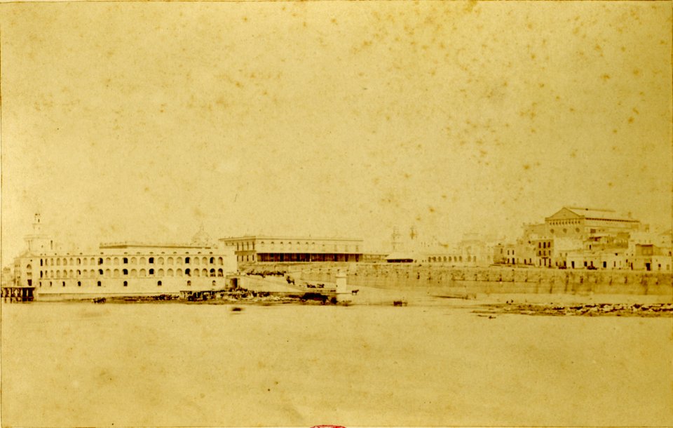 Vista de la Aduana Nueva (Gonnet, 1864)