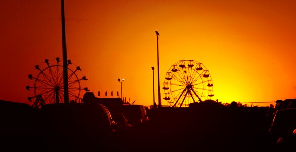 Evening ferris wheel summer