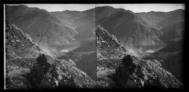 Vista de la vall de Núria amb el santuari